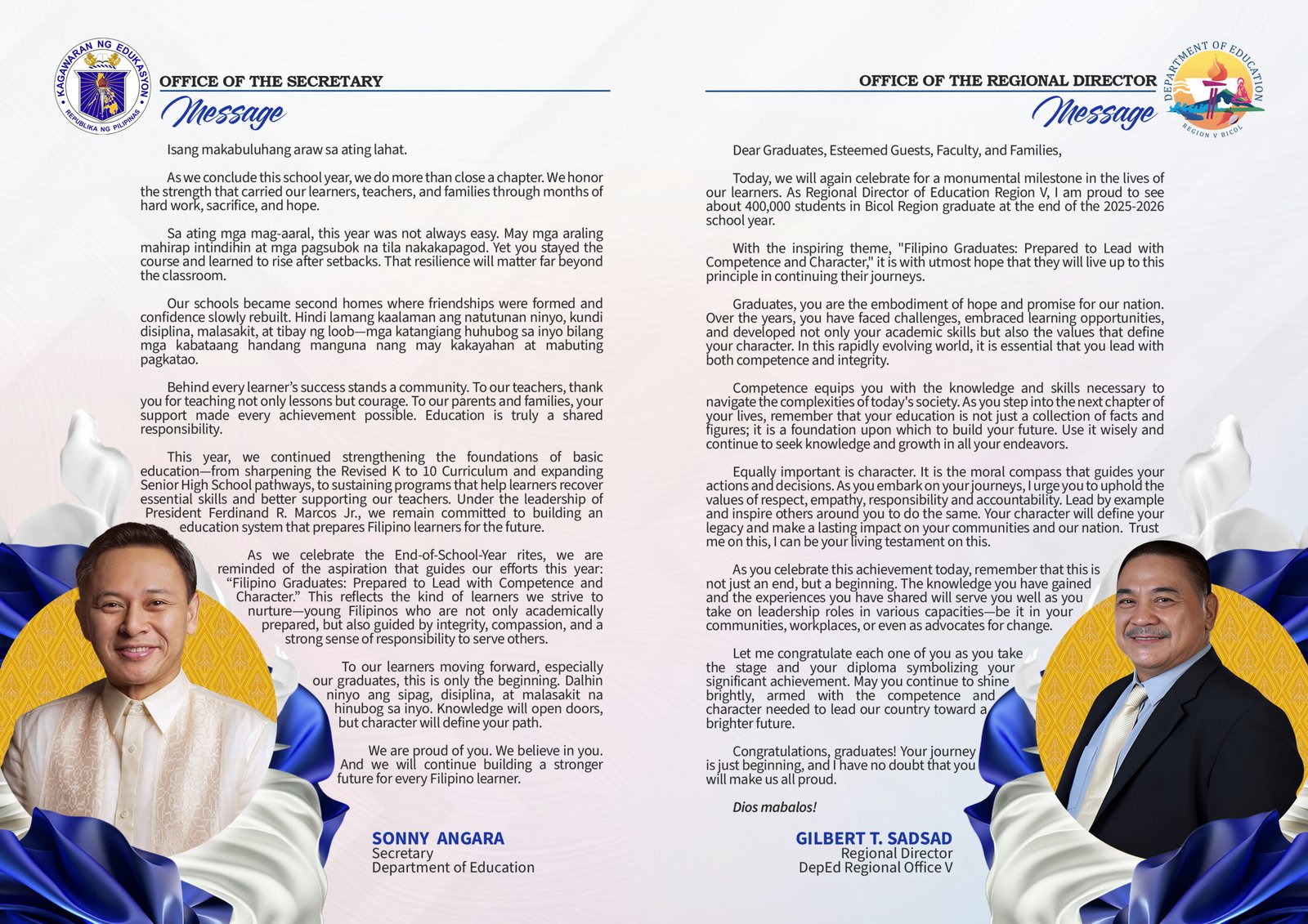 Message from the Secretary and Regional Director